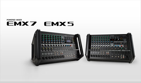 EMX5 and EMX7 are equipped with four mono input channels and four mono/stereo input channels